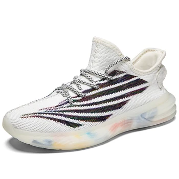 

2020 Colorful Flying Shoes Men's Fall Real Explosive Sole Men's Shoes Fall Breathable Daddy Shoes Luminous Net Running Sneakers