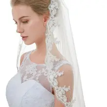 Однослойная кружевная вуаль белая слоновая кость свадебная фата невесты с гребнем