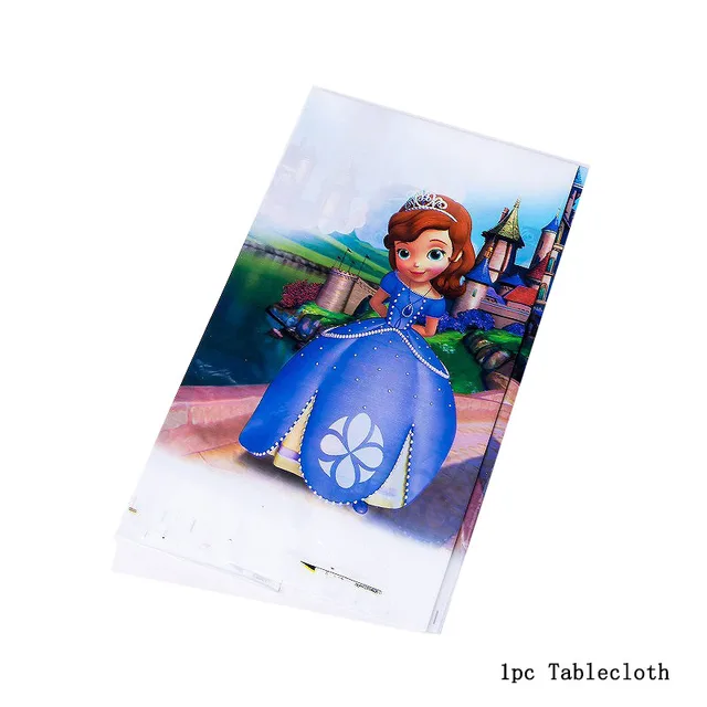 New Disney Sofia Princess Theme Party Disposable Tableware For Decorations Birthday Party Baby Shower Napkin Plate Cup Supplies 1pc Tablecloth