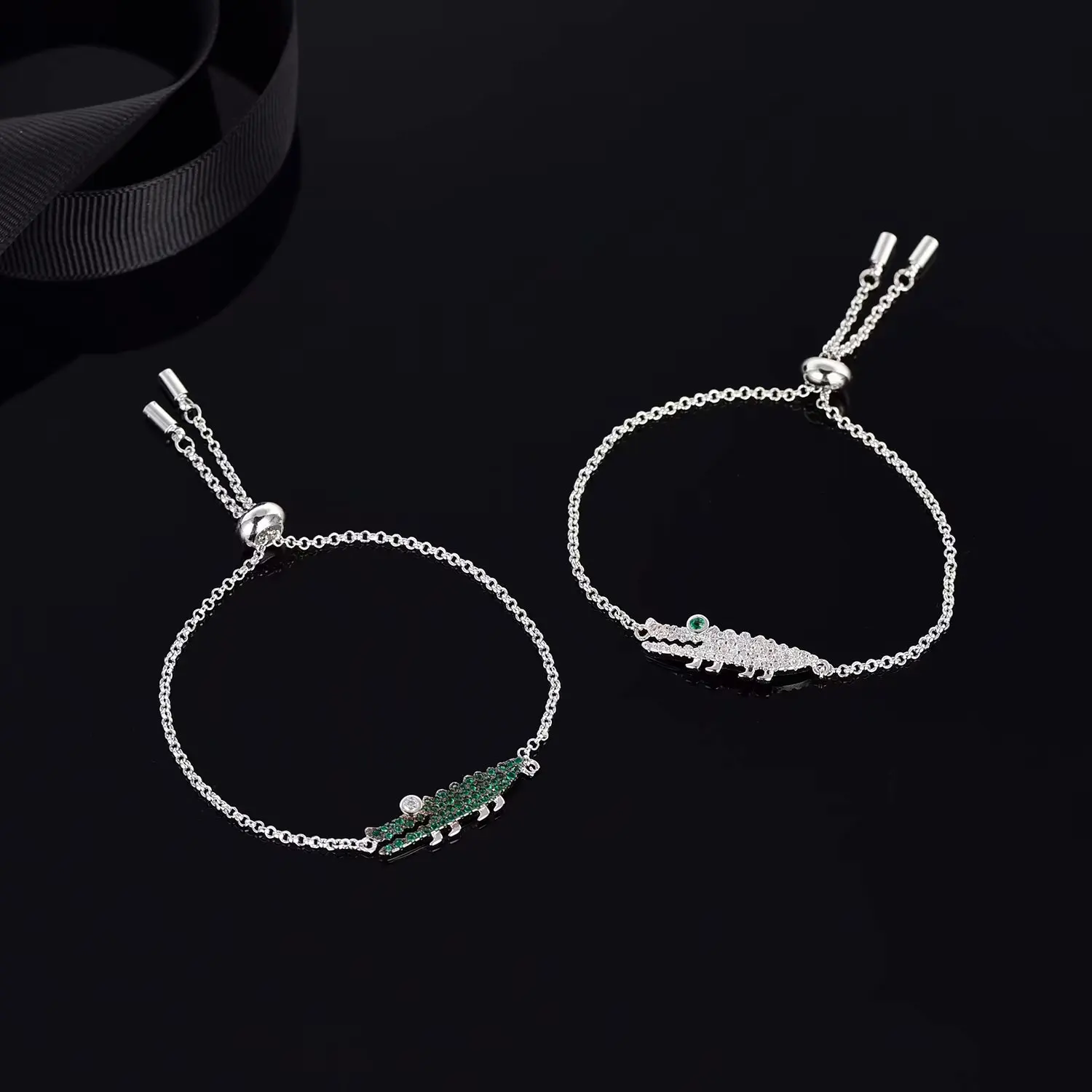 Модные панк крокодиловые браслеты милые животные циркон небольшой талисман браслет для девушек женские браслеты для женщин