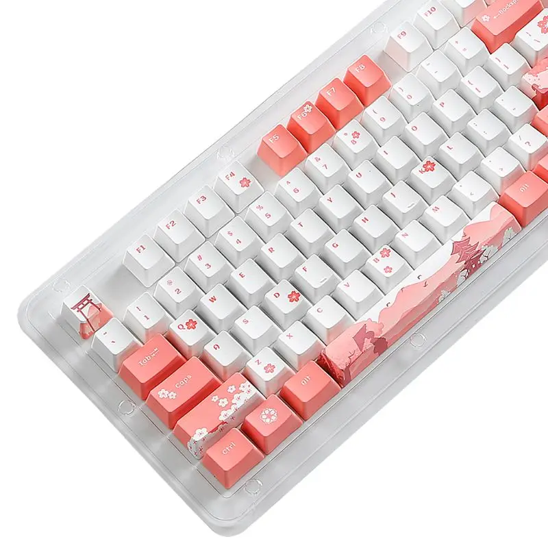 104 Keys OEM PBT Keycaps Full Set Mechanical Keyboard Keycaps PBT Cherry Blossom Keycaps 104 Keys OEM PBT Keycaps Full Set Mechanical Keyboard Keycaps PBT Cherry Blossom Keycaps