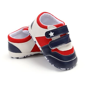 

Soft Infant toddler baby Boy Girl Shoes Soft sole 0-6 6-12 12-18M baby moccasins patchwork PU shoes first walkers sport shoes