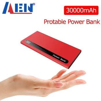 ミニ30000麻雀力銀行iphone 11 × xr xiaomi Mi9サムスンミラースクリーンケーブルでpoverbank 30000mah powerbank