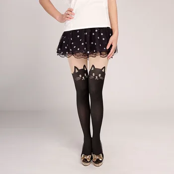 

New Japan Spring Autumn Cute Legwear Girls Lovey Cat Meow Silk Pantyhose Nylon Cute Kitty Design Tights Legwear for Women