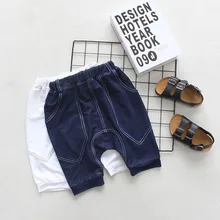 Летние штаны-шаровары для мальчиков детская одежда трикотажные джинсы с большими карманами свободные капри брюки сагги суб