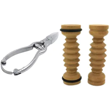 

1Pcs Stainless Steel Thick Hard Toe Nail Clippers Plier & 2x GUASHA Wooden Casters Wooden Sole Relaxation Relief