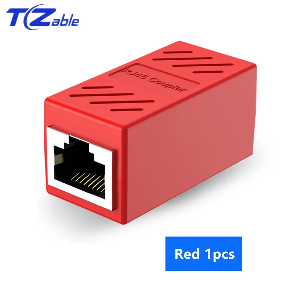Shielding Red Cat7 RJ45 разъемы экранированный Ethernet кабель RJ45 муфта гнездовой разъем разветвитель LAN разъем передачи головы адаптер - Цвет: Shielding Red