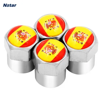 

Nstar 4pcs/set Spain National Flal Alloy Car Wheel Valve Caps Auto Styling Tire Valve Accessories Car Styling Decoration 015