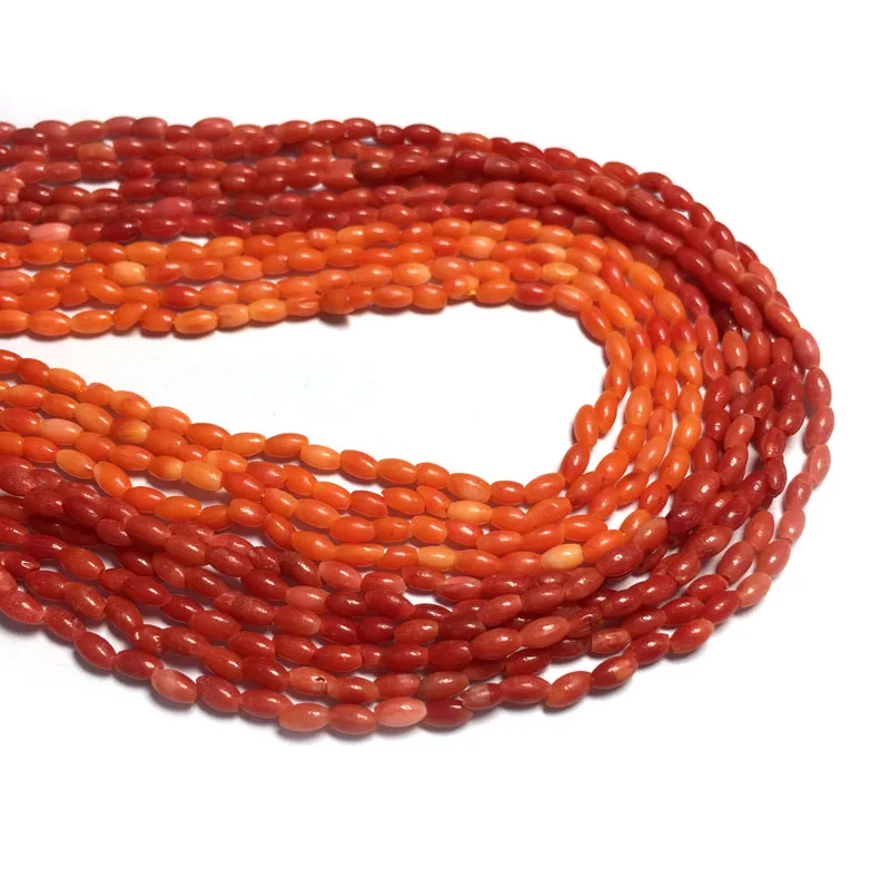 Рис-образный коралловый beads-orange-2x5-3x6mm-length 38 см камень бусины для самостоятельного