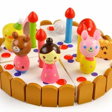 Мини-торт RB34 деревянный игровой домик режущий игрушечный модель шоколадный мини подарок на день рождения 0,31