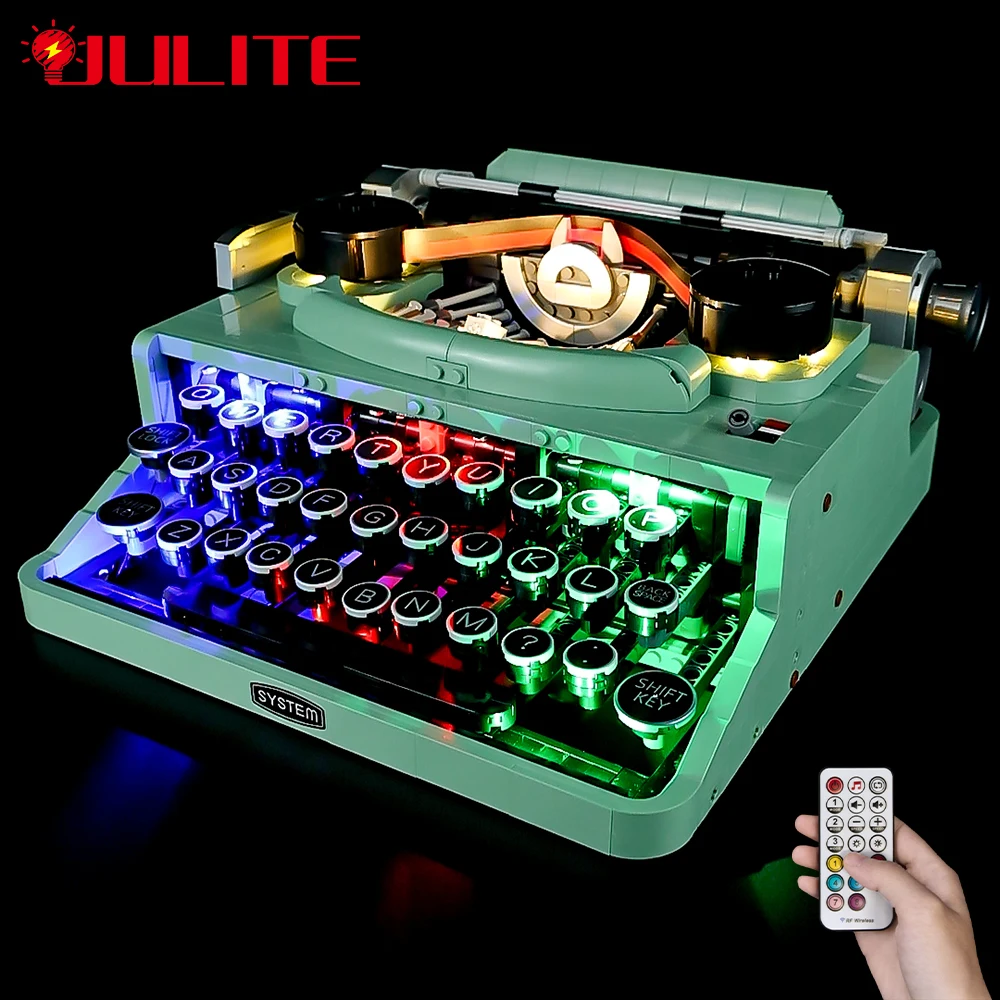 Kit Luci A Led Per Idee 21327 Set Di Giocattoli Fai-Da-Te Per Macchina Da Scrivere (Blocchi Non Inclusi)