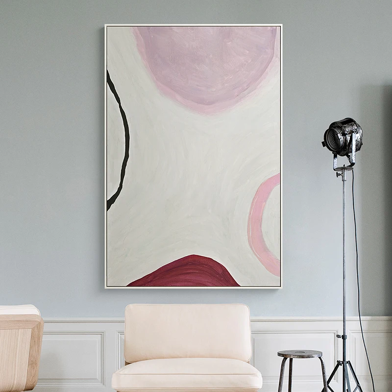 Картина на холсте телесного и розового цветов Morandi большая Настенная картина