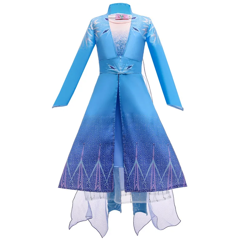 Детское платье Эльзы для девочек, костюм Vestidos, платья принцессы Рапунцель, Авроры, Анны, сказочный костюм для вечеринки, Рождественский Костюм
