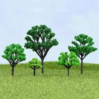 

5Pcs/Lot Simulation Tree Sand Table Model Green Building Landscape Micro Landscape Small Ornaments Miniatures Decoration