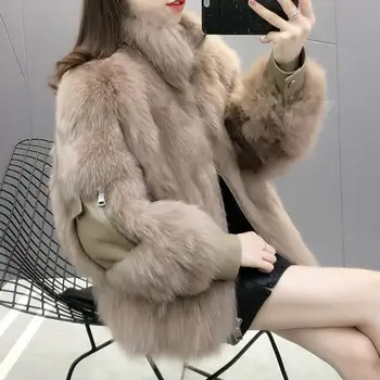 

Women 2020 Autumn Winter Faux Fur Coat Female Casual Warm Jacket Ladies Artificial Faux Fur Overcoat Long Sleeve Outwear G741