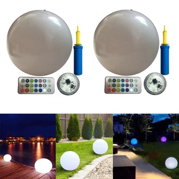 

2x Floating Pool Light w/ Remote, Waterproof, RGB Color Changing LED Beach Balls