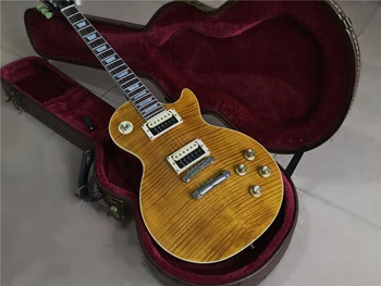 

new arrival good electric guitar in brown color with hardcase , high quality guitar ,fast shipping, some countries free shipping
