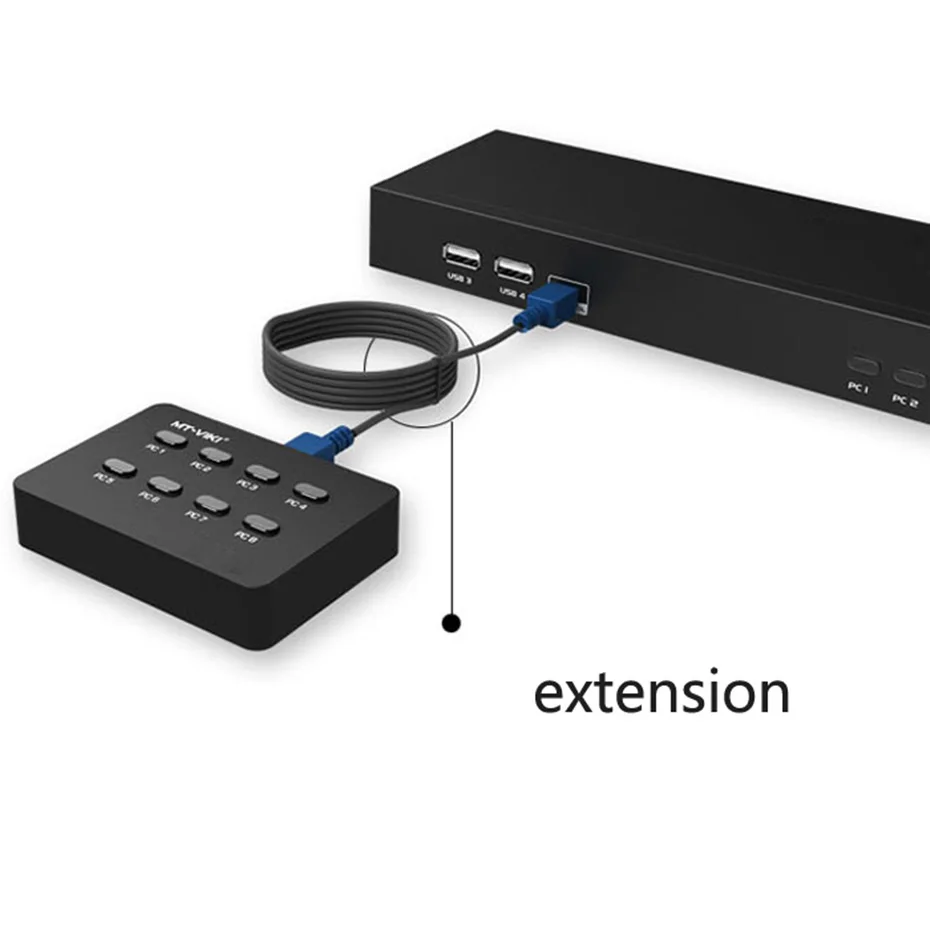 Профессиональный 8-портовый USB VGA KVM переключатель 1U консоли VGA KVM переключатель er с пультом дистанционного управления Расширением вверх до 1920x1440