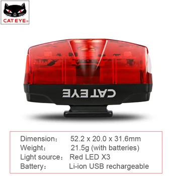 

CATEYE Bike Light Rear Usb Rechargeable Bicycle Light Waterproof Cycling Lights Led Warning Flashing Lamp Bike Accessories