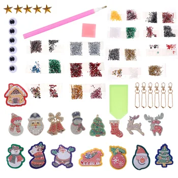 

16 Sets Handmade Keychain Lovely Unique Creative Diamond Painting Keychain for DIY Lovers