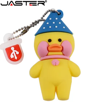 

JASTER Cartoon Yellow Hyaluronic Acid Duck USB Flash Drive Cafe Mimi 8GB 16GB 32GB 4GB 64GB USB 2.0 Memory Stick gift U diuk