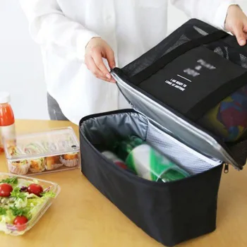 

Creative Shoulder Storage Bag Insulation Bag Insulated Cooler Picnic Bag Mesh Beach Tote Bag Food Drink Storage Supplies