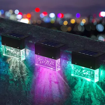 

6pcs LED Lamp Landscape Illuminate Fence Post Wireless Pathway Stairs Step Deck Yard Garden Decor Solar Light Outdoor Waterproof