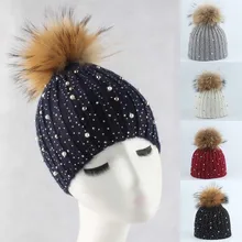 Модная женская шапка, Повседневная теплая шерстяная шапка с кроличьим мехом, вязаная шапка с помпоном, теплая зимняя шапка, шапка s, капот femme hiver