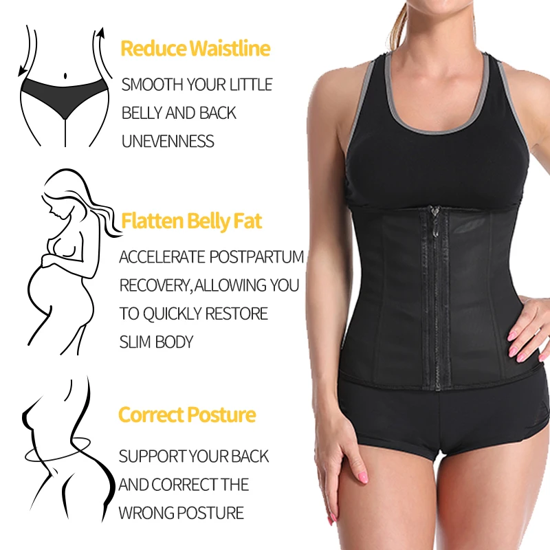 backless shapewear Corset Body Shaper Latex Waist Trainer Zipper Underbust Slim Tummy Waist Cincher Slimming Briefs Shaper Belt Shapewear Women US best tummy control shapewear uk