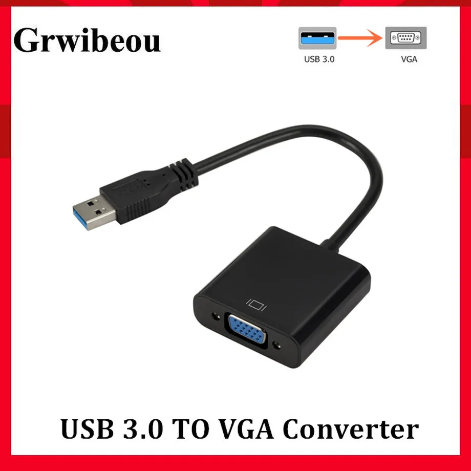 Grwibeou USB 3 0 к VGA адаптер внешняя видеокарта Мульти дисплей для Win 7/8/10 настольный