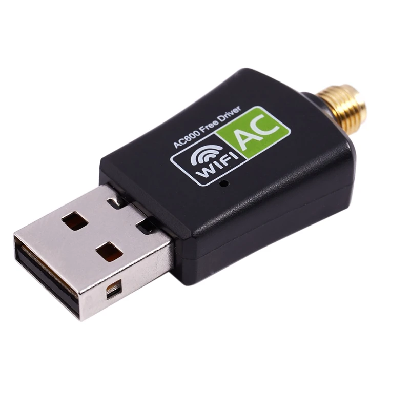 Встроенный Бесплатный драйвер 600 Мбит/с Usb Wifi адаптер Ac600 2,4 ГГц 5 ГГц двухдиапазонный беспроводной сетевой приемник карта для ПК Windows