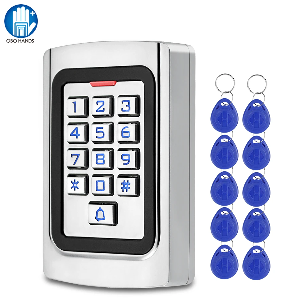 IP68 Waterproof Access Control Keypad RFID Keyboard Metal EM Card Reader for Door Access Control System Outdoor +10pcs Keychains - Famidy.com