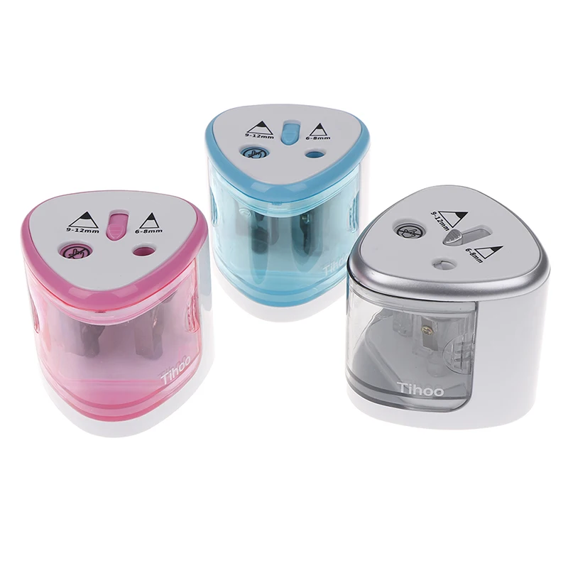 Two-hole Automatic Electric Switch Pencil Sharpener Home Office School Stationary Kid Gift Student Supplies | Канцтовары для офиса