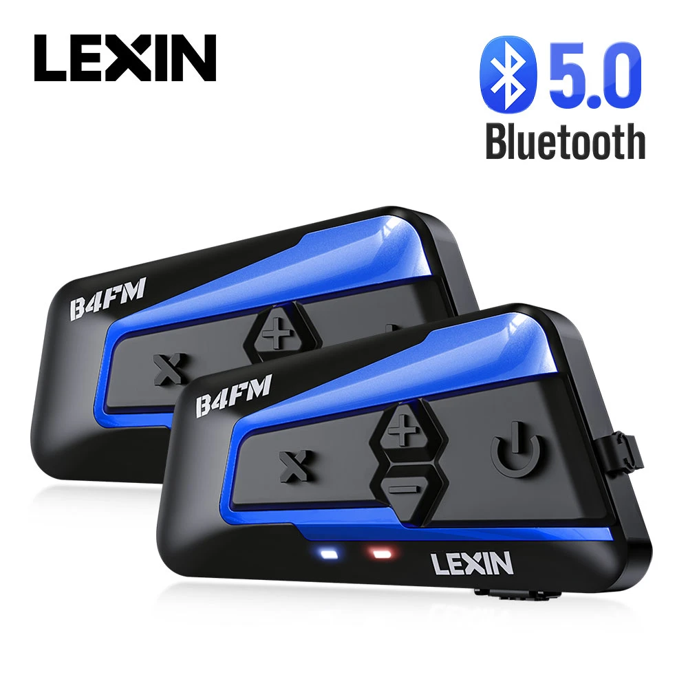 Lexin 2PCS B4FM X Bluetooth5.0 Motorcycle Helmet Intercom Headsets 
