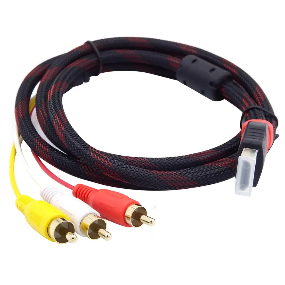 HDMI к RCA кабель HDMI штекер к 3RCA AV Разъем адаптер видео аудиошнур для HDTV 5ft/1,5 m аксессуары