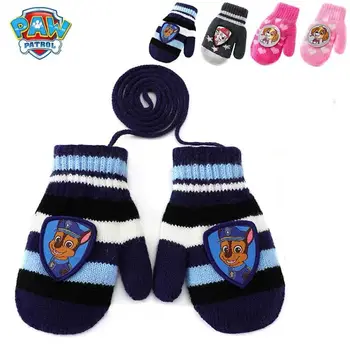 

1pairs Genuine paw patrol Knitted Gloves Touch Screen Glove Winter Warm Full Finger Mittens Xmas Gift children toy doll hot