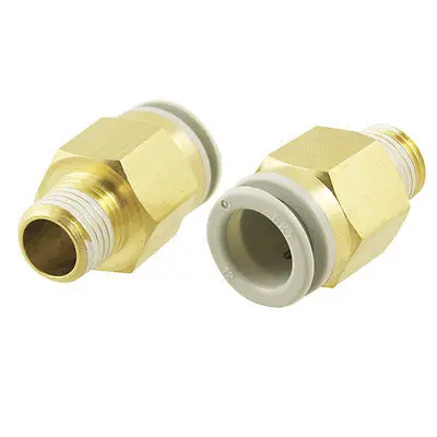 

10 Pcs Push in to Connect Pneumatic Straight Fitting 1/4" PT x 15/32