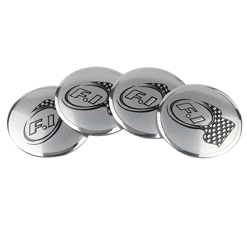4pcs 56mm Car Styling aluminum F1 RACING LOGO steering wheel center sticker Tire dust-proof hub decal For Audi BMW Honda | Автомобили и