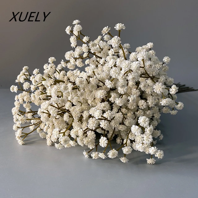 62CM/pc 81 High Quality Small Flowers Autumn Color Feel Soft Rubber Gypsophila Dry Flower 6 Color PVC Bouquet Home Garden Decor 2