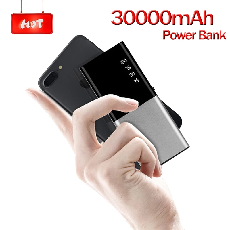 30000mAh банк силы Быстрая зарядка Высокая емкость для IPhone внешний аккумулятор