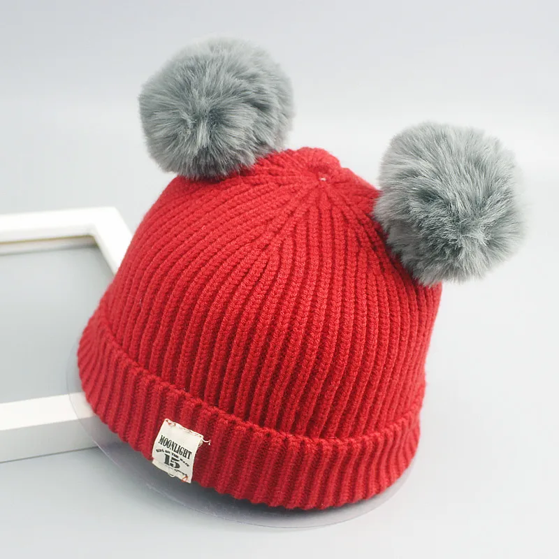 Детская трикотажная шапка для детей от 0 до 3 лет, зимняя детская шапка, милая шапка для девочек и мальчиков, повседневные однотонные детские шапки для девочек