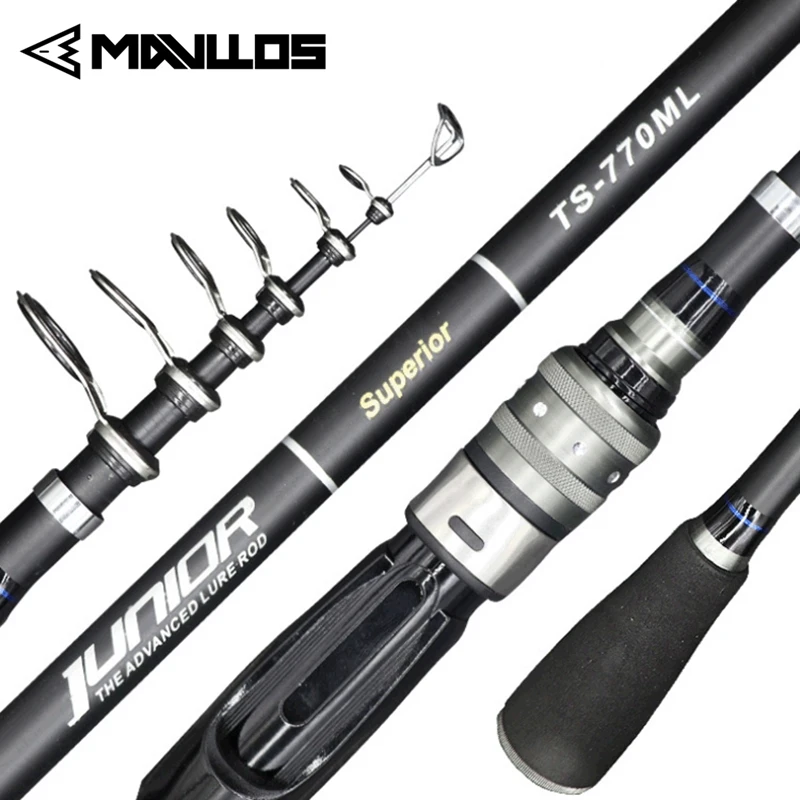 Mavllos Ultra Short Carbon Telescopic Fishing Rod 1.68M 1.98m 2.28m 2.58m 2.88m  Fast Action Ultralight Carp Surf Spinning Rod