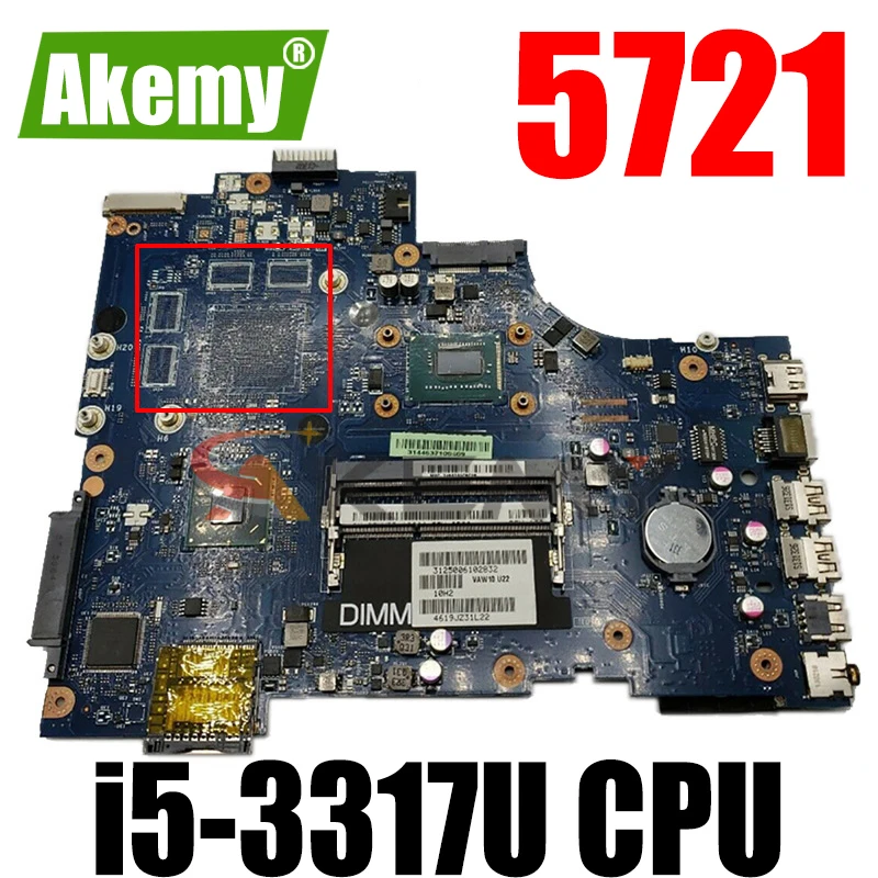 Akemy для Dell inspiron 17R-3721 5721 Материнская плата ноутбука CN-04J1FF 04J1FF VAW11 LA-9102P основная SR0N8
