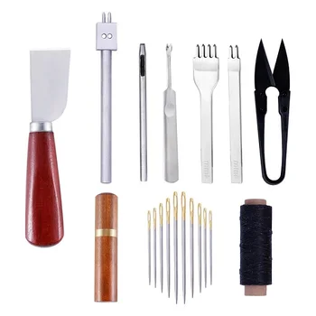 

LMDZ Leather Sewing Stitching Craft Carving Working Tools Kit Hand Saddle Set Professional Leather craft Accessories