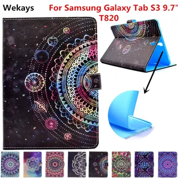 

Wekays For Galaxy Tab S3 9.7 Leather Stand Funda Case For Coque Samsung Galaxy Tab S3 9.7 T820 T825 T825c T829 Tablet Cover Case