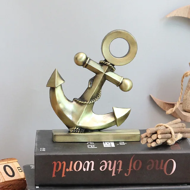 

Retro ship anchor decoration Bookcase decorative sculpture Office table bar decoration Iron home decoration accessories
