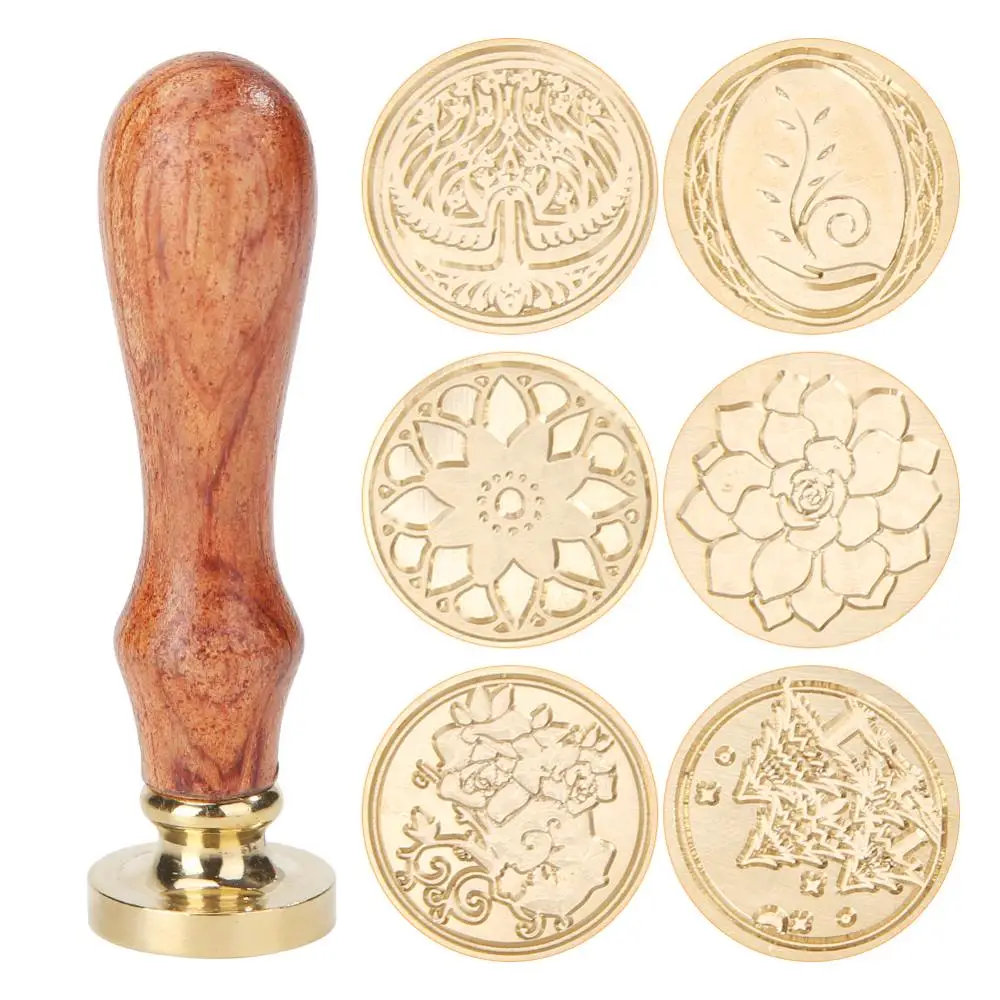 Ретро растения печать воск штампы герметик для конверт приглашения на свадьбу