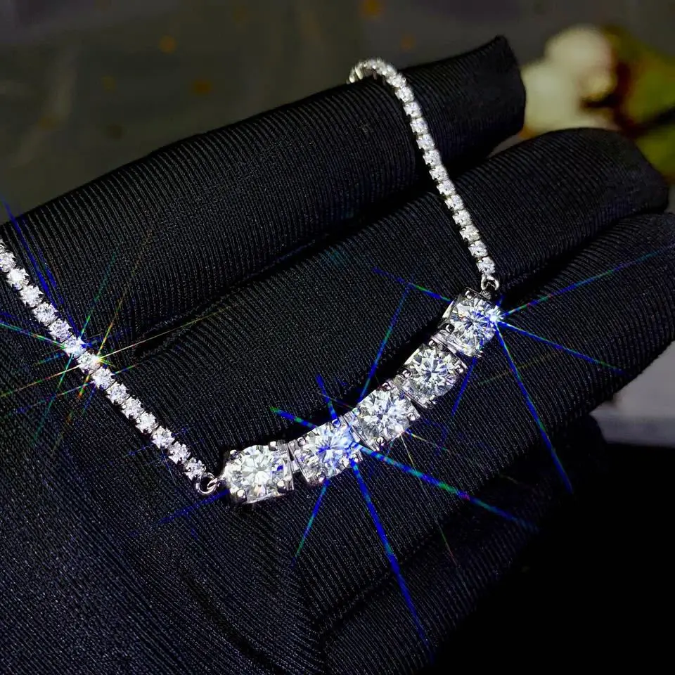 Женский браслет BOEYCJR серебро 925 пробы 0 5 карат мм D цвет VVS Moissanite ювелирное изделие