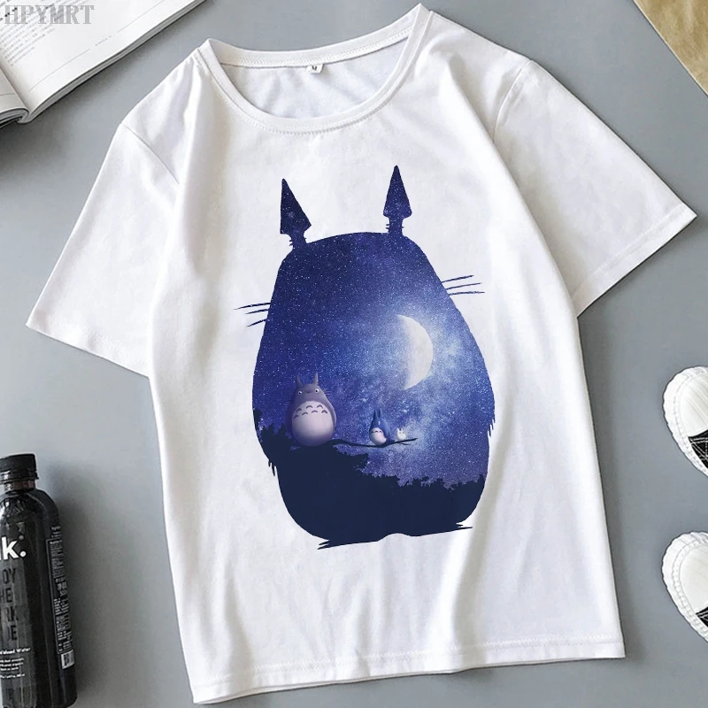 

Totoro Harajuku Ullzang T Shirt Women Kawaii Fashion Print T-shirt Cute funny 90s Summer Large size Tops T shirt Female clothing