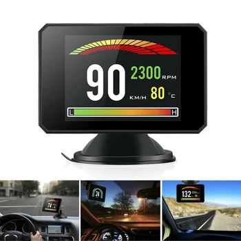 

P16 Clock Accurate Car Odometer With Holder Smart Digital Universal Meter Speed Alarm Head Up Display RPM System OBD2